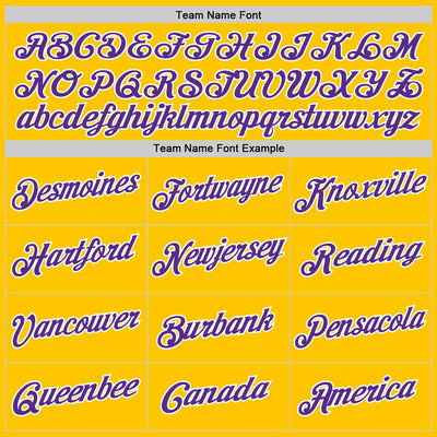 Custom Stitched Gold Purple-White Sports Pullover Sweatshirt Hoodie