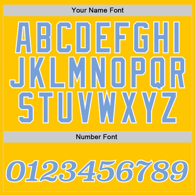 Custom Stitched Gold Light Blue-White Sports Pullover Sweatshirt Hoodie