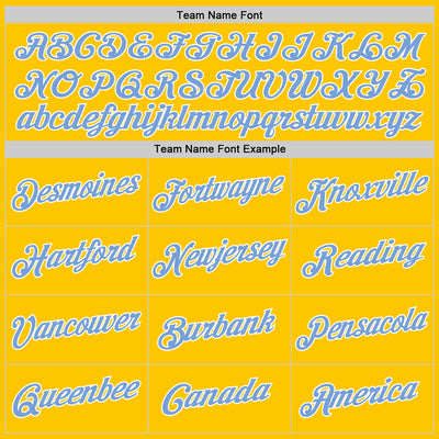 Custom Stitched Gold Light Blue-White Sports Pullover Sweatshirt Hoodie