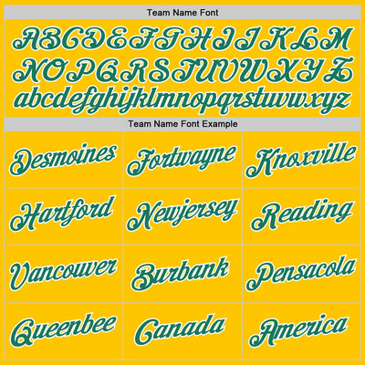 Custom Gold Kelly Green-White Performance T-Shirt