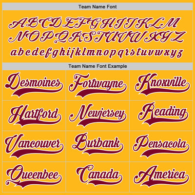 Custom Gold Maroon-White Hockey Jersey