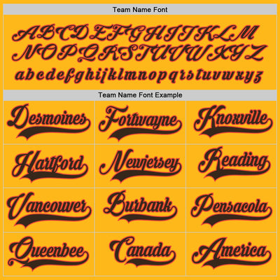 Custom Gold Brown-Orange Hockey Jersey