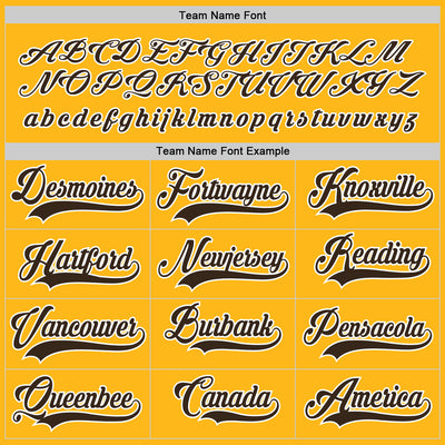 Custom Gold Brown-White Hockey Jersey