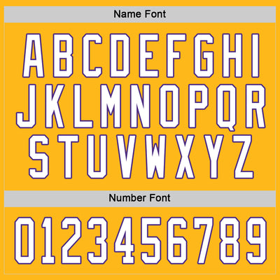 Custom Gold White-Purple Hockey Jersey