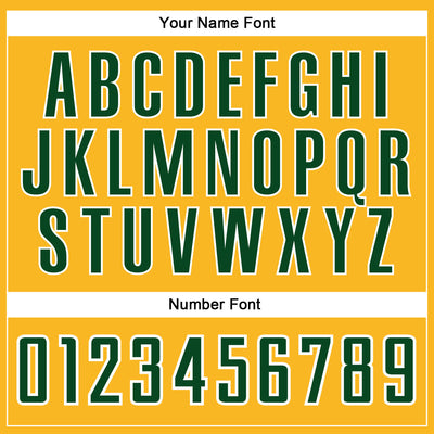 Custom Gold Green-White Authentic Baseball Jersey