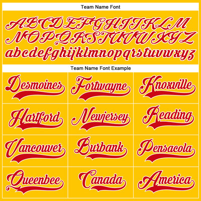 Custom Gold Neon Green-Red Authentic Baseball Jersey