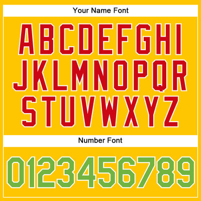 Custom Gold Neon Green-Red Authentic Baseball Jersey