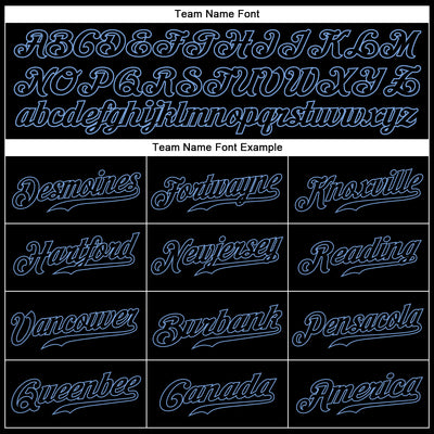 Custom Graffiti Pattern Black-Light Blue 3D Authentic Baseball Jersey