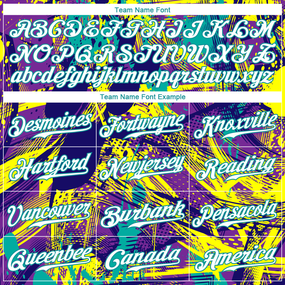 Custom Graffiti Abstract Urban Pattern White-Teal 3D Authentic Baseball Jersey