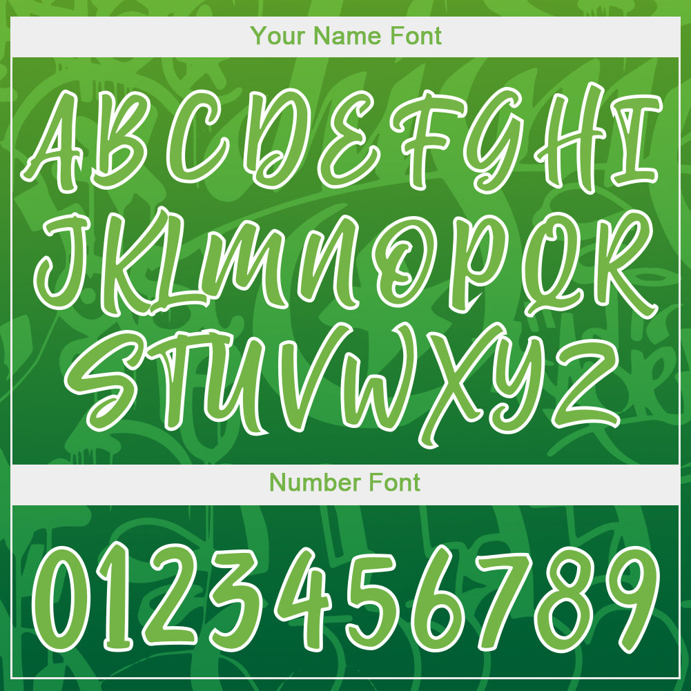 Custom Graffiti Pattern Green-White 3D Green Authentic Baseball Jersey