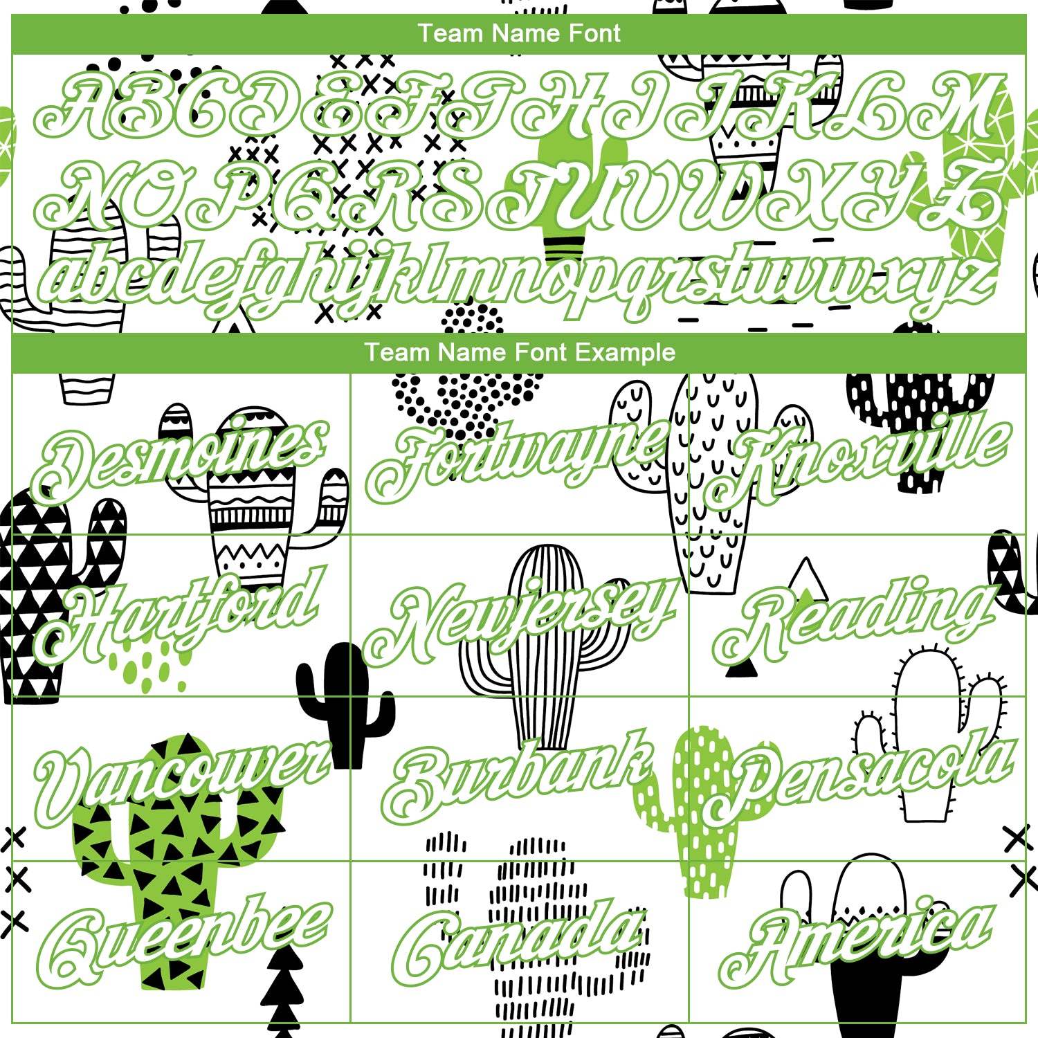 Custom Stitched Graffiti Pattern Neon Green-White 3D Cactus Sports Pullover Sweatshirt Hoodie