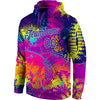 Custom Stitched Graffiti Pattern Purple-Light Blue 3D Sports Pullover Sweatshirt Hoodie