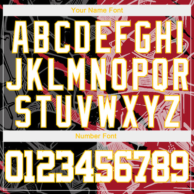 Custom Stitched Graffiti Pattern White-Gold 3D Sports Pullover Sweatshirt Hoodie