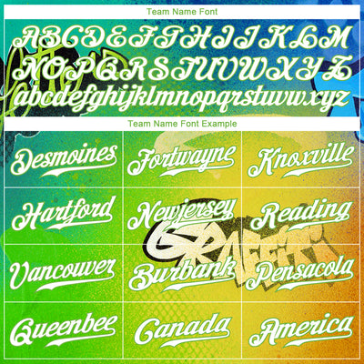 Custom Graffiti Pattern Neon Green-White 3D Authentic Baseball Jersey