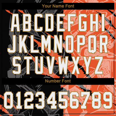 Custom Graffiti Pattern White-Old Gold 3D Authentic Baseball Jersey