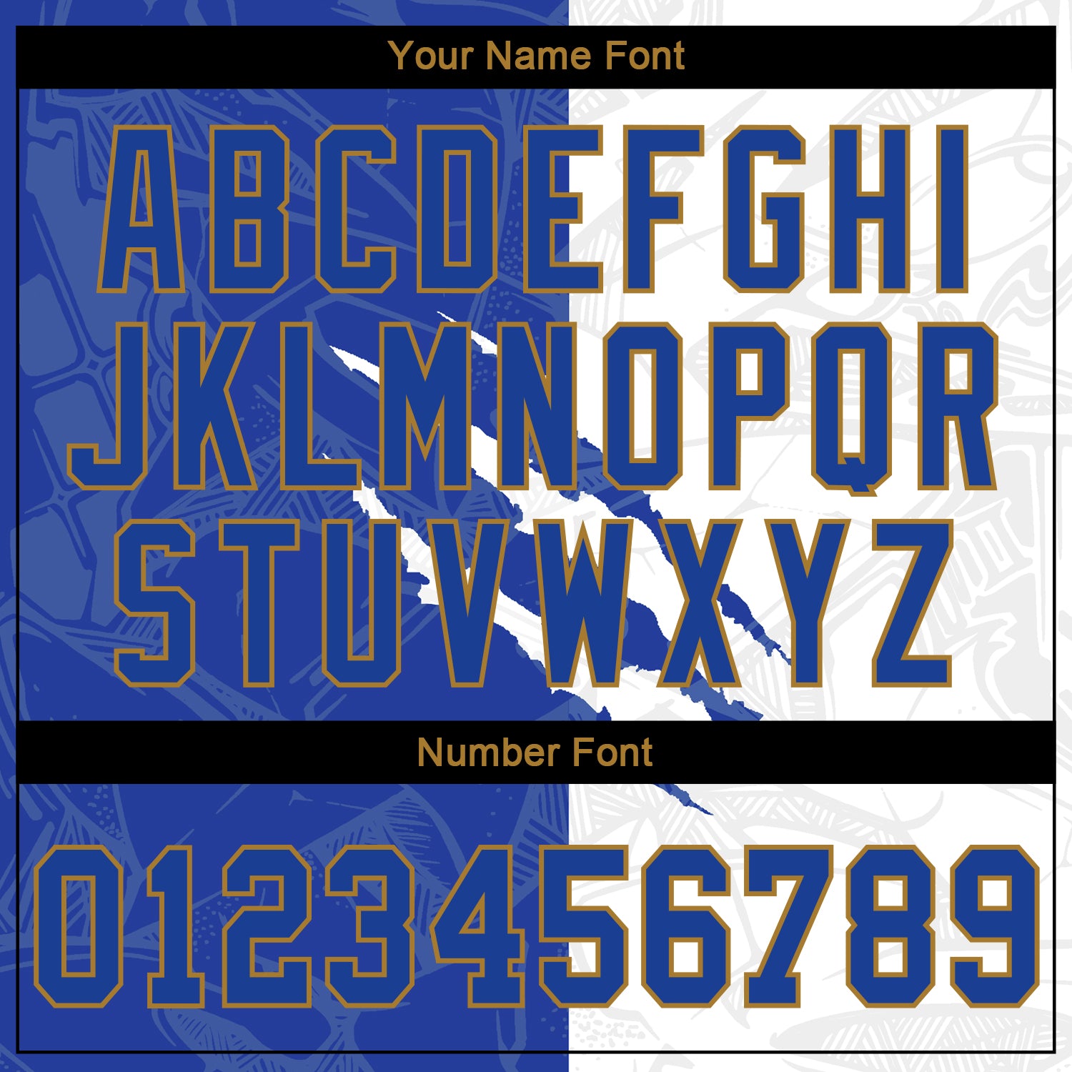 Custom Graffiti Pattern Royal-Old Gold 3D Authentic Baseball Jersey