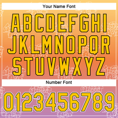 Custom Graffiti Pattern Gold-Black 3D Authentic Baseball Jersey