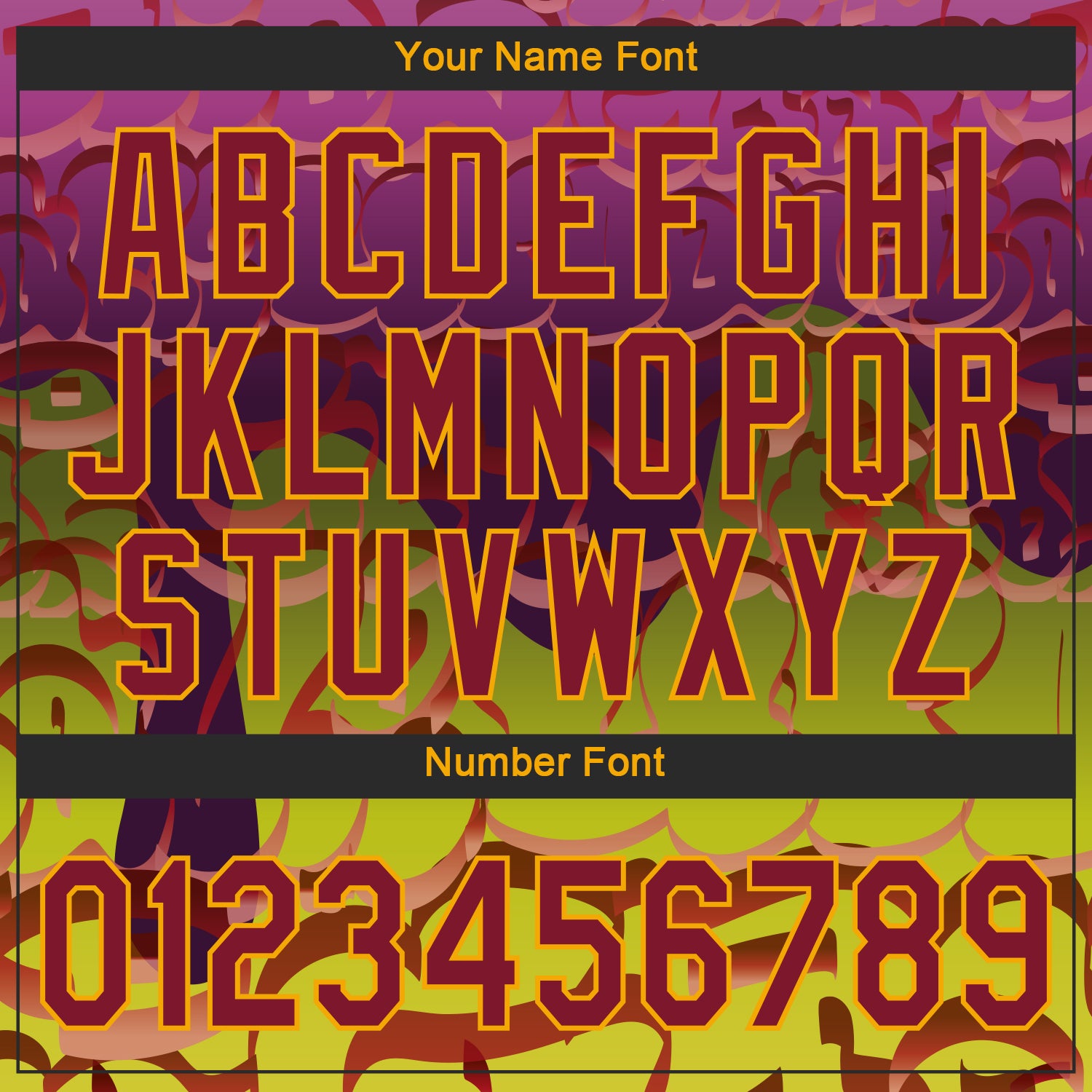 Custom Graffiti Pattern Crimson-Gold 3D Authentic Baseball Jersey