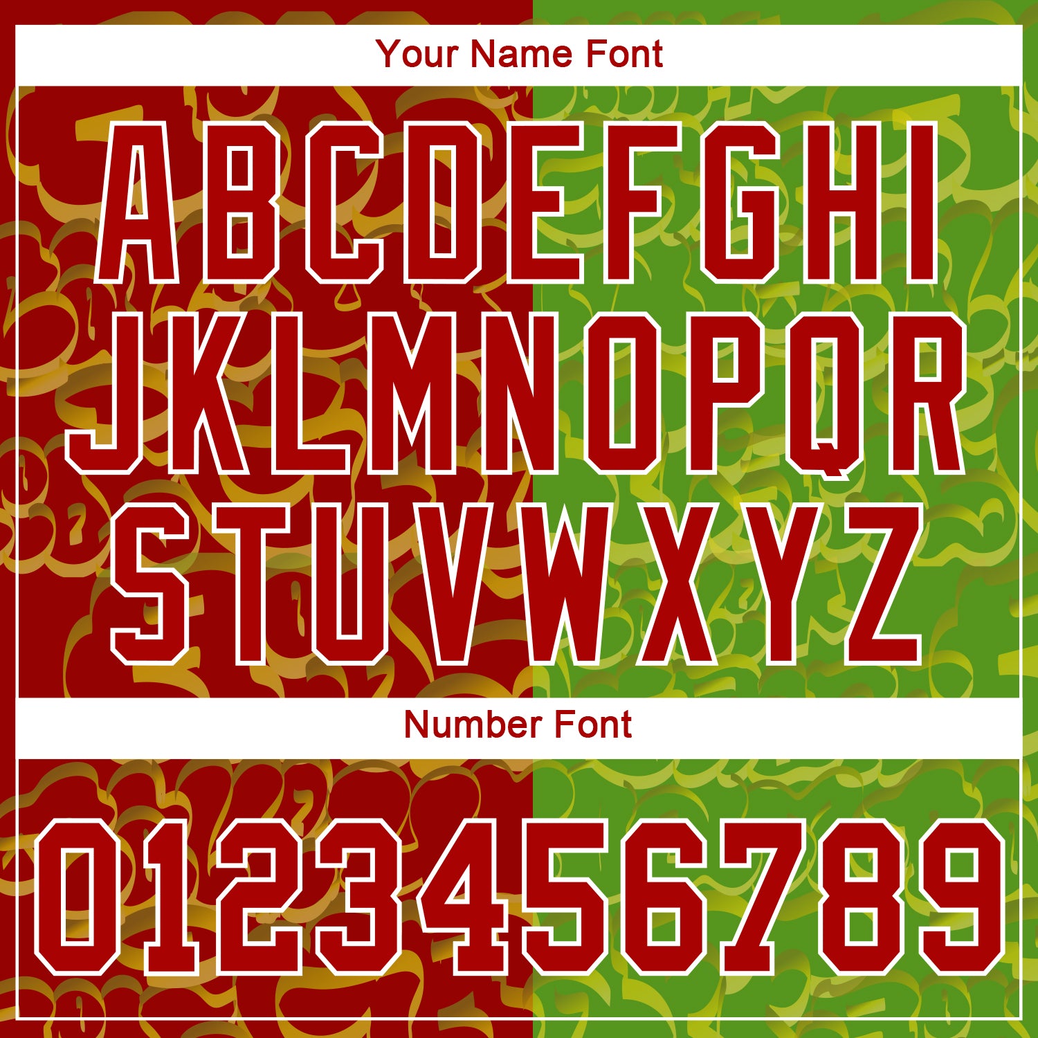 Custom Graffiti Pattern Red-Green 3D Authentic Baseball Jersey