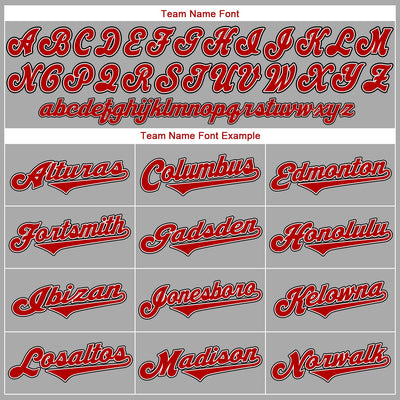 Custom Gray Red-Black Authentic Baseball Jersey