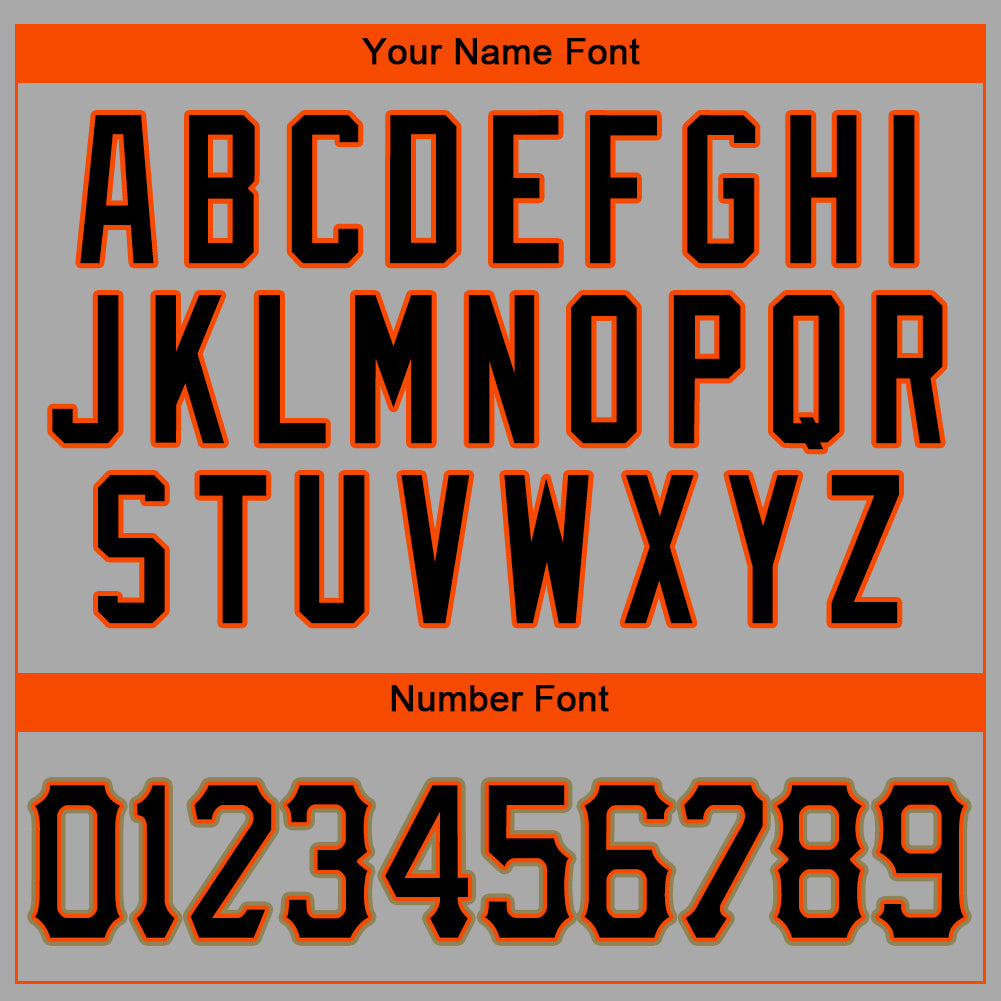 Custom Gray Black-Orange Authentic Baseball Jersey