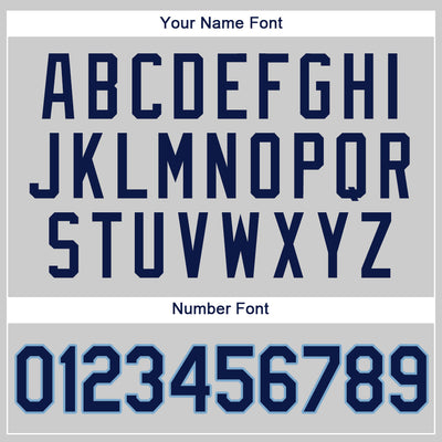 Custom Gray Navy-Powder Blue Authentic Baseball Jersey