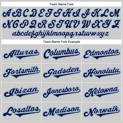 Custom Gray Navy-Powder Blue Authentic Baseball Jersey