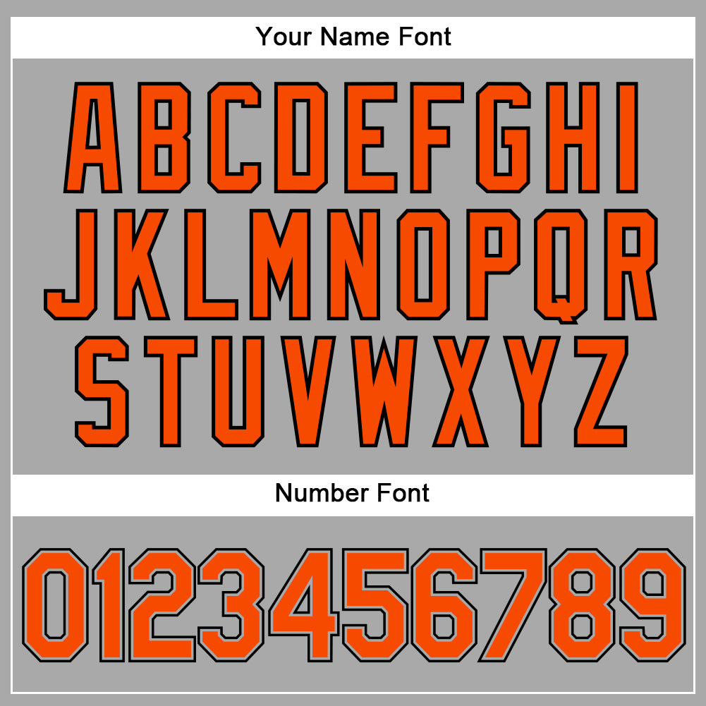 Custom Gray Black Pinstripe Orange-Black Authentic Baseball Jersey