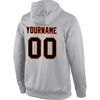 Custom Stitched Gray Black-Orange Sports Pullover Sweatshirt Hoodie