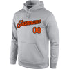 Custom Stitched Gray Orange-Black Sports Pullover Sweatshirt Hoodie