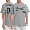 Custom Gray Black-White Authentic Baseball Jersey