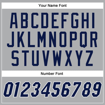 Custom Gray Navy-White Authentic Baseball Jersey