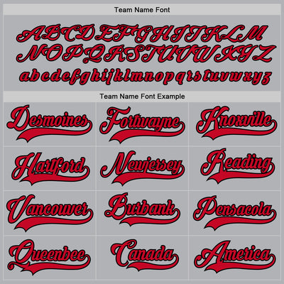 Custom Gray Red-Black Hockey Jersey