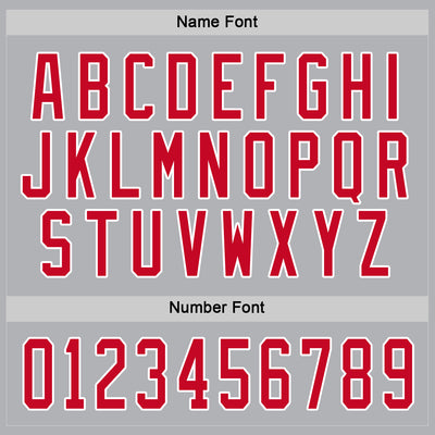 Custom Gray Red-White Hockey Jersey