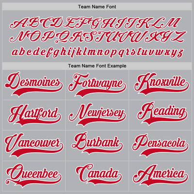 Custom Gray Red-White Hockey Jersey