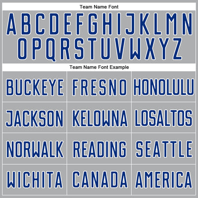 Custom Gray Royal-White Authentic Baseball Jersey