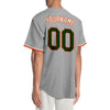 Custom Gray Green-Orange Authentic Baseball Jersey