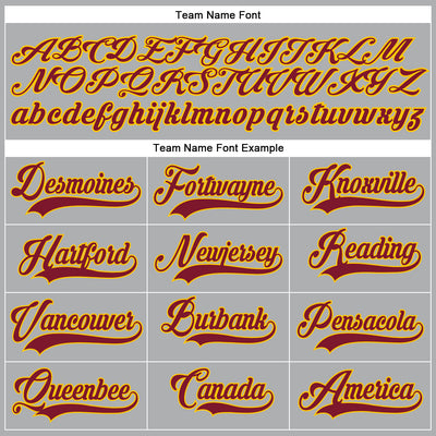 Custom Gray Crimson-Gold Authentic Baseball Jersey