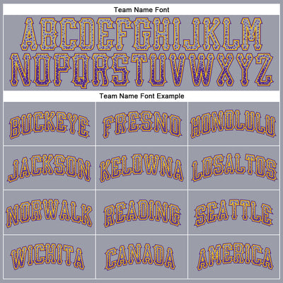 Custom Gray Purple-Gold Authentic Drift Fashion Baseball Jersey