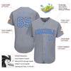 Custom Gray Light Blue-Royal Authentic Drift Fashion Baseball Jersey