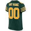 Custom Green Gold-White Mesh Authentic Football Jersey