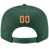 Custom Green Orange-White Stitched Adjustable Snapback Hat