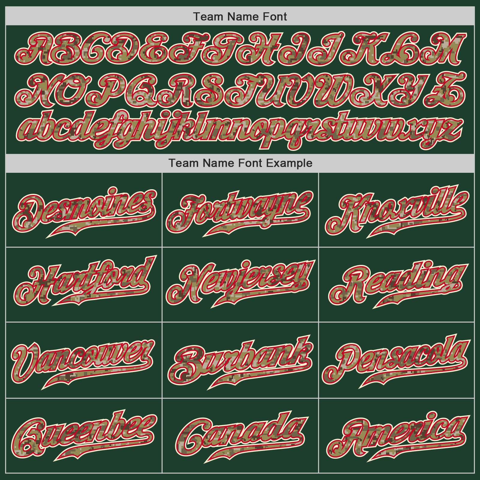 Custom Green Camo-Red Authentic Baseball Jersey