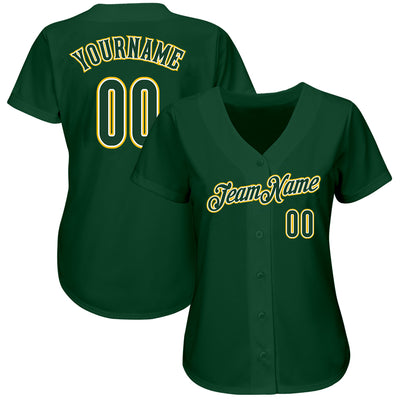 Custom Green Green-Gold Authentic Baseball Jersey