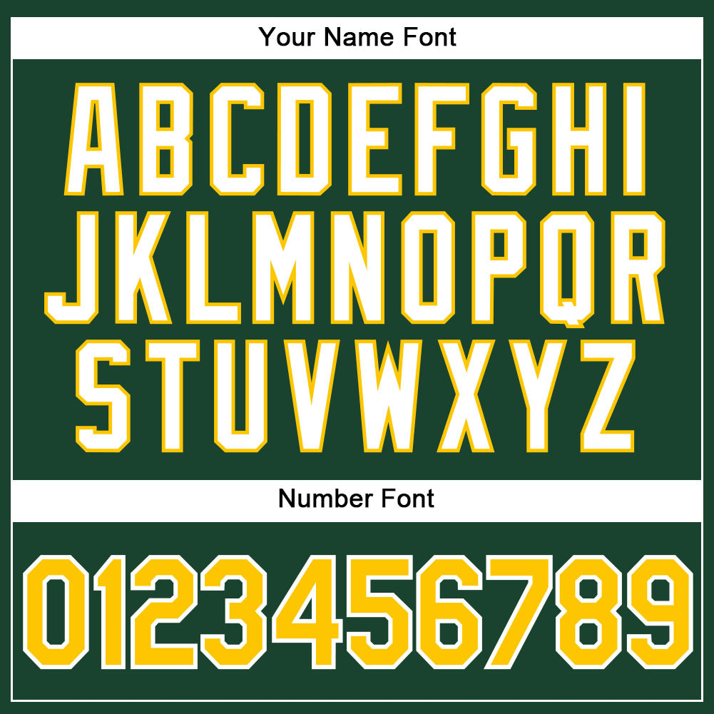 Custom Green White Pinstripe Gold-White Authentic Baseball Jersey