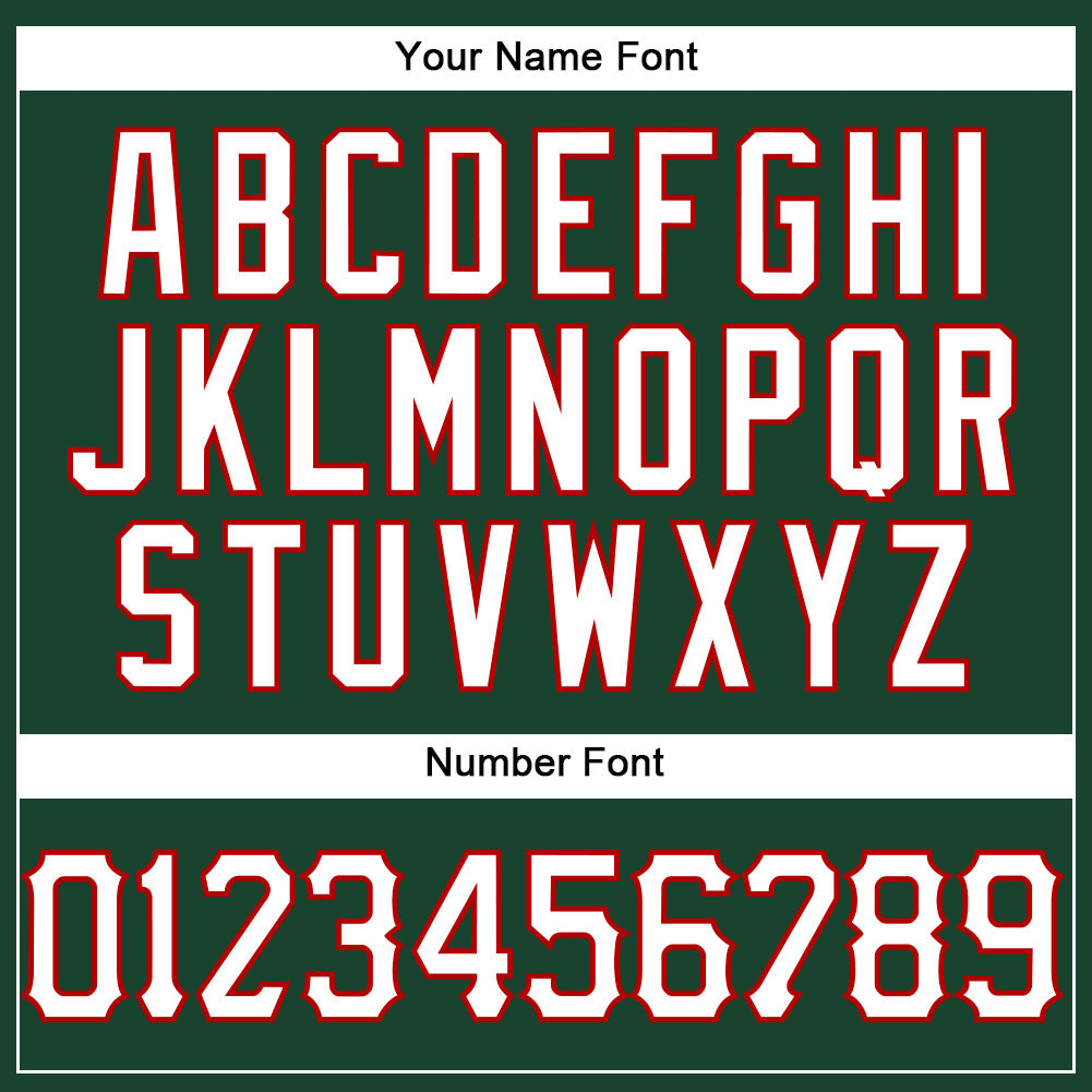 Custom Green White Pinstripe White-Red Authentic Baseball Jersey