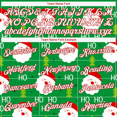 Custom Stitched Green Red-White Christmas 3D Sports Pullover Sweatshirt Hoodie