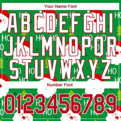 Custom Stitched Green Red-White Christmas 3D Sports Pullover Sweatshirt Hoodie