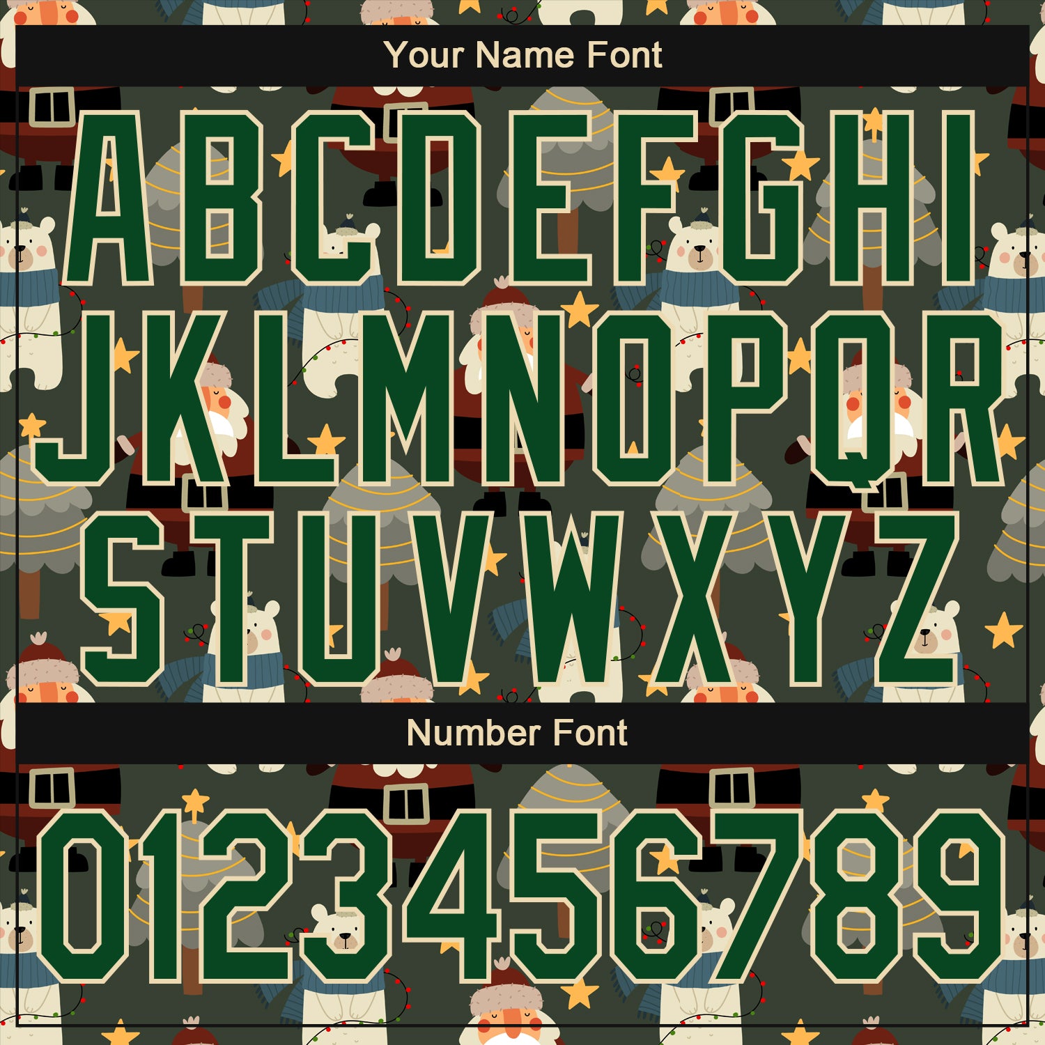 Custom Green Green-Cream Christmas 3D Performance T-Shirt