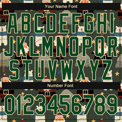 Custom Green Green-Cream Christmas 3D Performance T-Shirt